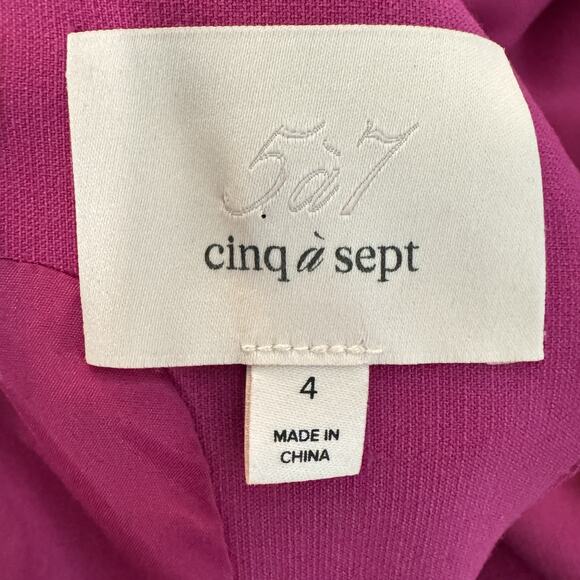 Cinq a Sept Alison Whipstiched Ponte Mini Dress Sz 4 Fuchsia Pink Stretch $395 - Picture 8 of 15